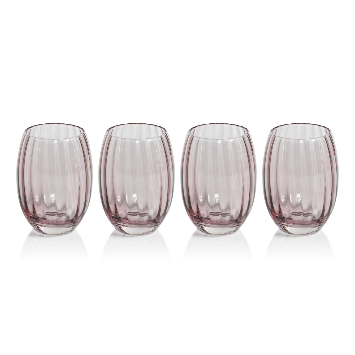 Zodax Malden Optic Stemless All-Purpose Glasses, Wine, Set of 4