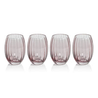 Zodax Malden Optic Stemless All-Purpose Glasses, Wine, Set of 4