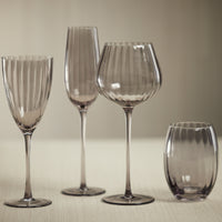 Zodax Malden Optic White Wine Glasses, Smoke, Set of 4