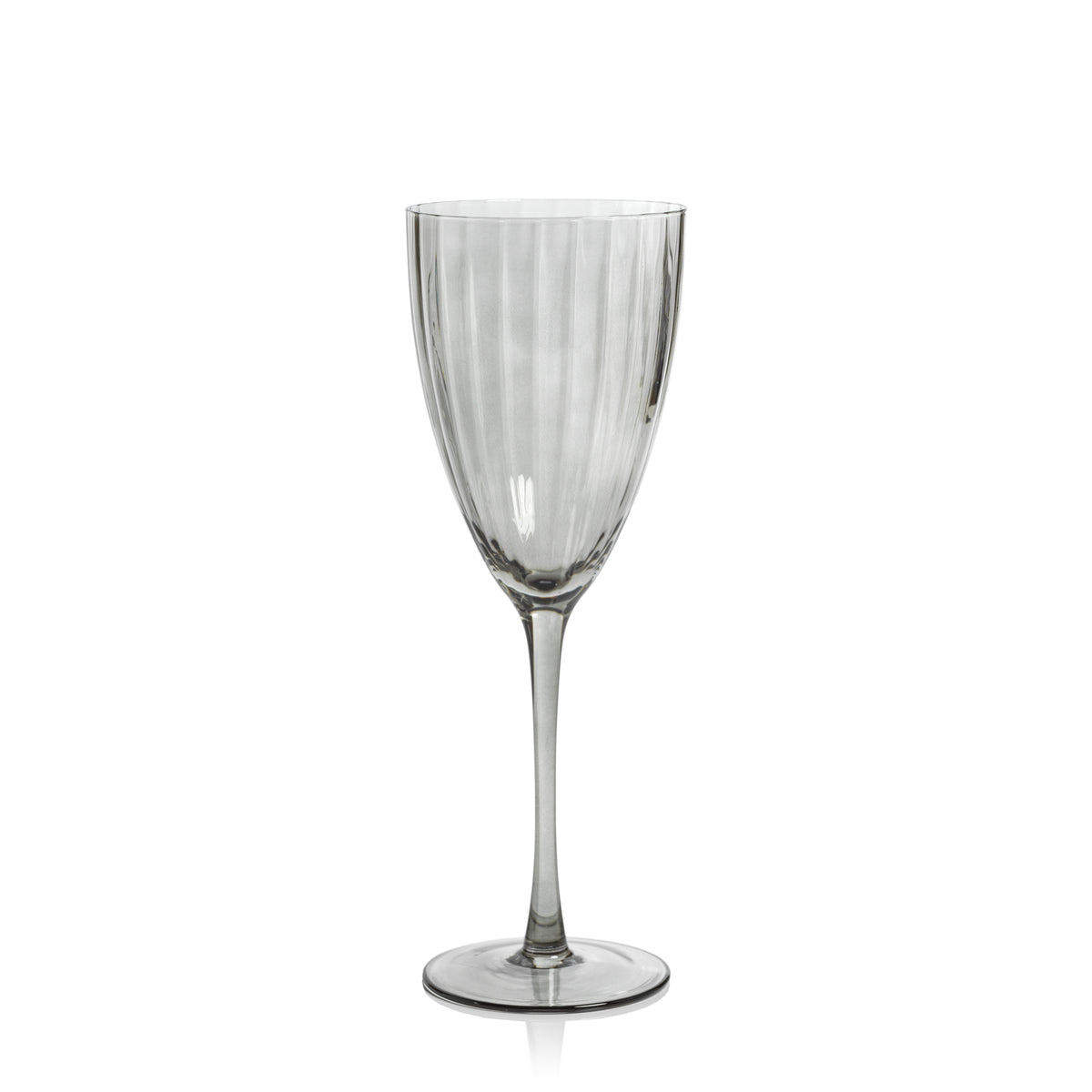 Zodax Malden Optic White Wine Glasses, Smoke, Set of 4