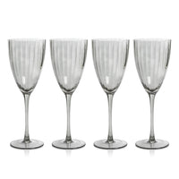 Zodax Malden Optic White Wine Glasses, Smoke, Set of 4