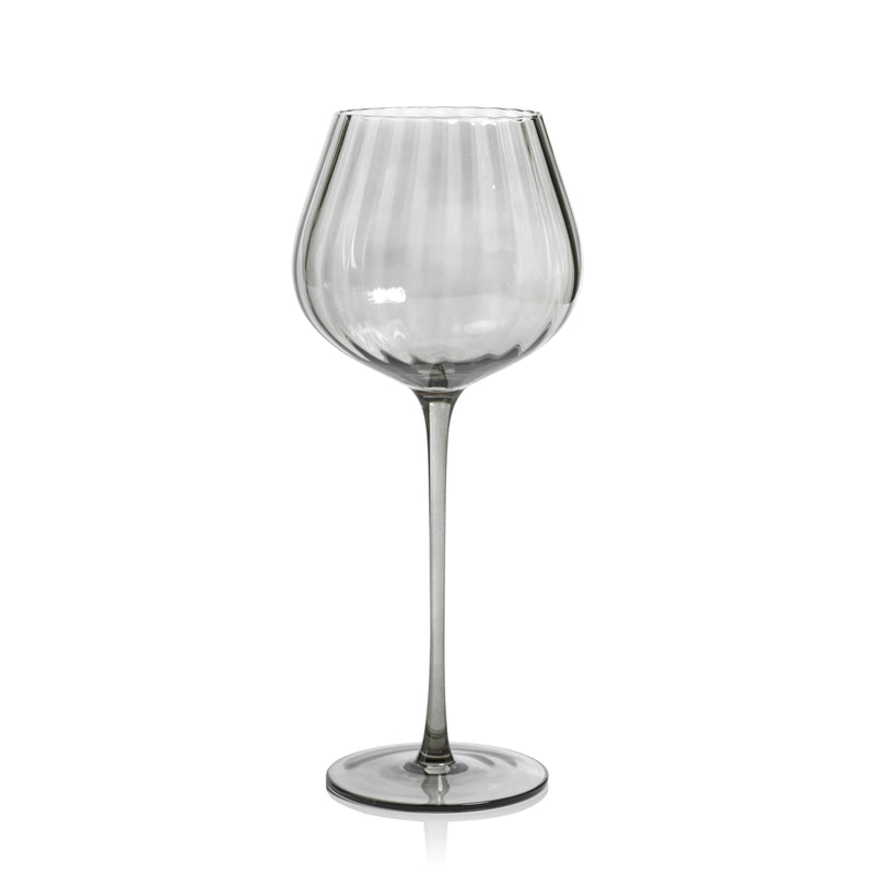 Zodax Malden Optic Red Wine Glasses, Smoke, Set of 4
