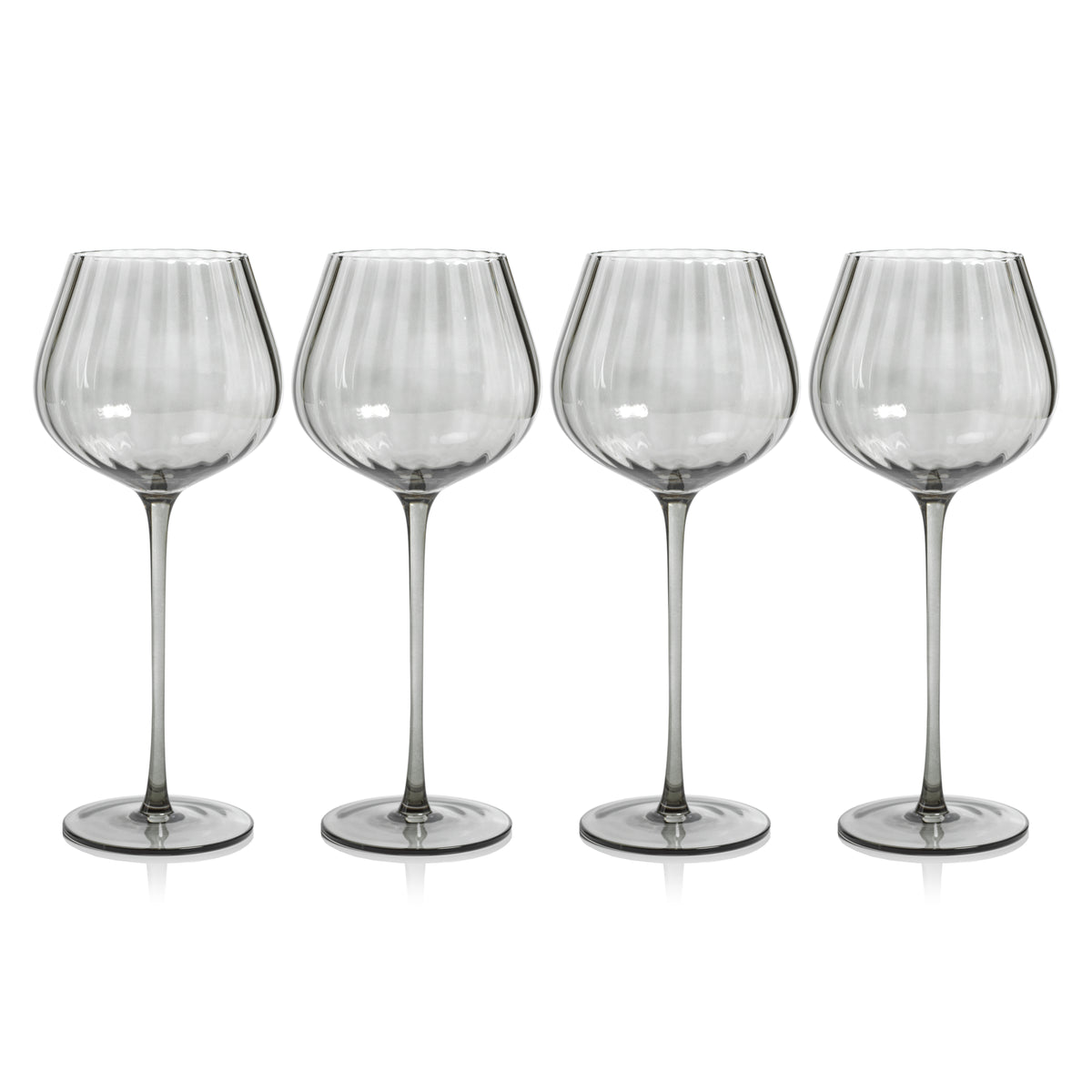 Zodax Malden Optic Red Wine Glasses, Smoke, Set of 4