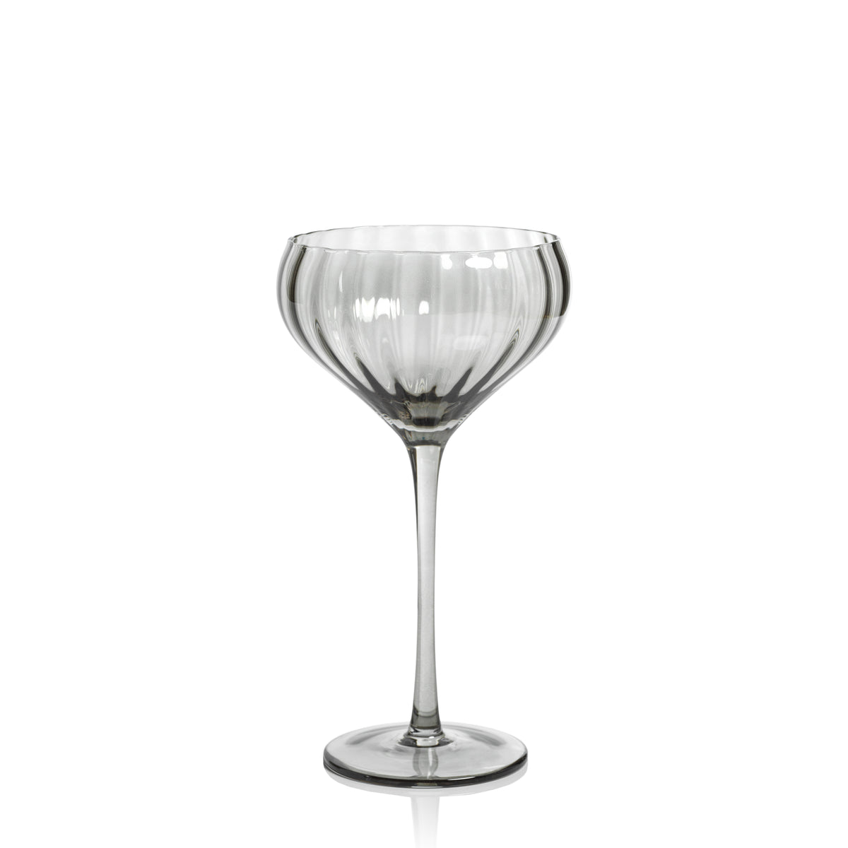 Zodax Malden Optic Cocktail Glasses, Smoke, Set of 4