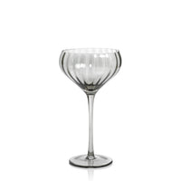 Zodax Malden Optic Cocktail Glasses, Smoke, Set of 4