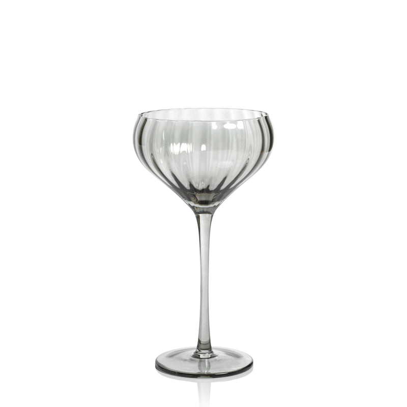 Zodax Malden Optic Cocktail Glasses, Smoke, Set of 4