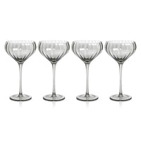 Zodax Malden Optic Cocktail Glasses, Smoke, Set of 4