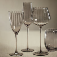 Zodax Malden Optic Champagne Flutes, Smoke, Set of 4