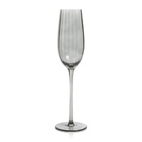 Zodax Malden Optic Champagne Flutes, Smoke, Set of 4