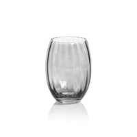 Zodax Malden Optic Stemless All-Purpose Glasses, Smoke, Set of 4