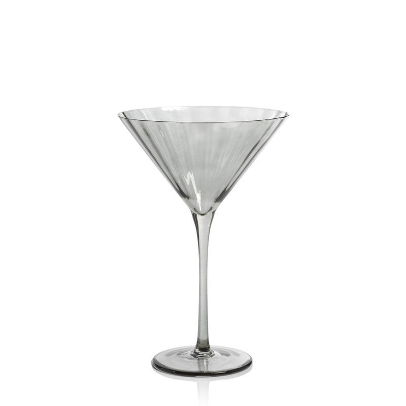 Zodax Malden Optic Martini Glasses, Smoke, Set of 4