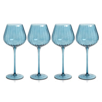 Zodax Malden Optic Red Wine Glasses, Blue Azure, Set of 4