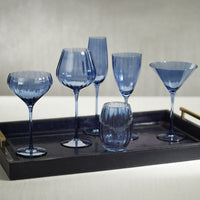 Zodax Malden Optic Cocktail Glasses, Blue Azure, Set of 4