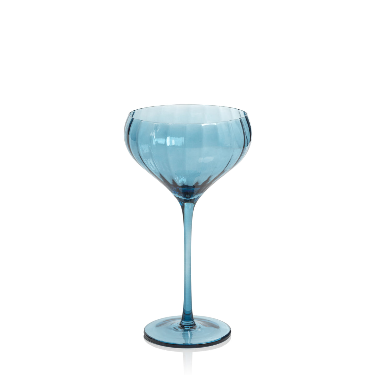 Zodax Malden Optic Cocktail Glasses, Blue Azure, Set of 4