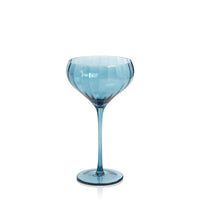 Zodax Malden Optic Cocktail Glasses, Blue Azure, Set of 4