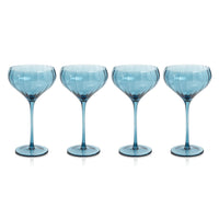 Zodax Malden Optic Cocktail Glasses, Blue Azure, Set of 4