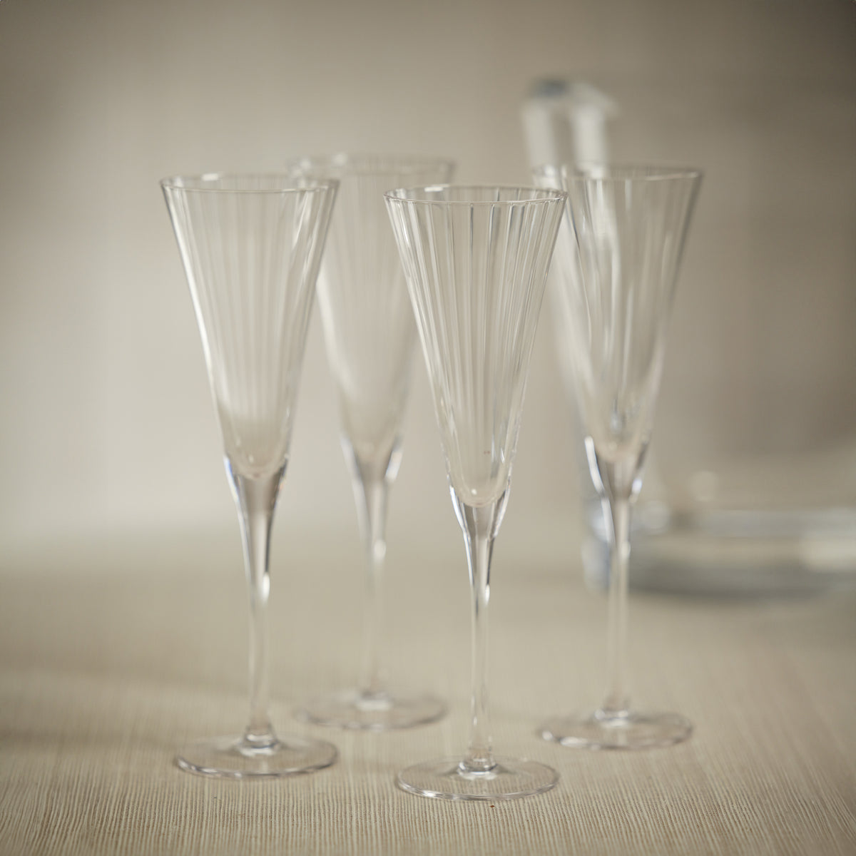 Zodax Cesena Optic Champagne Flutes, Set of 4