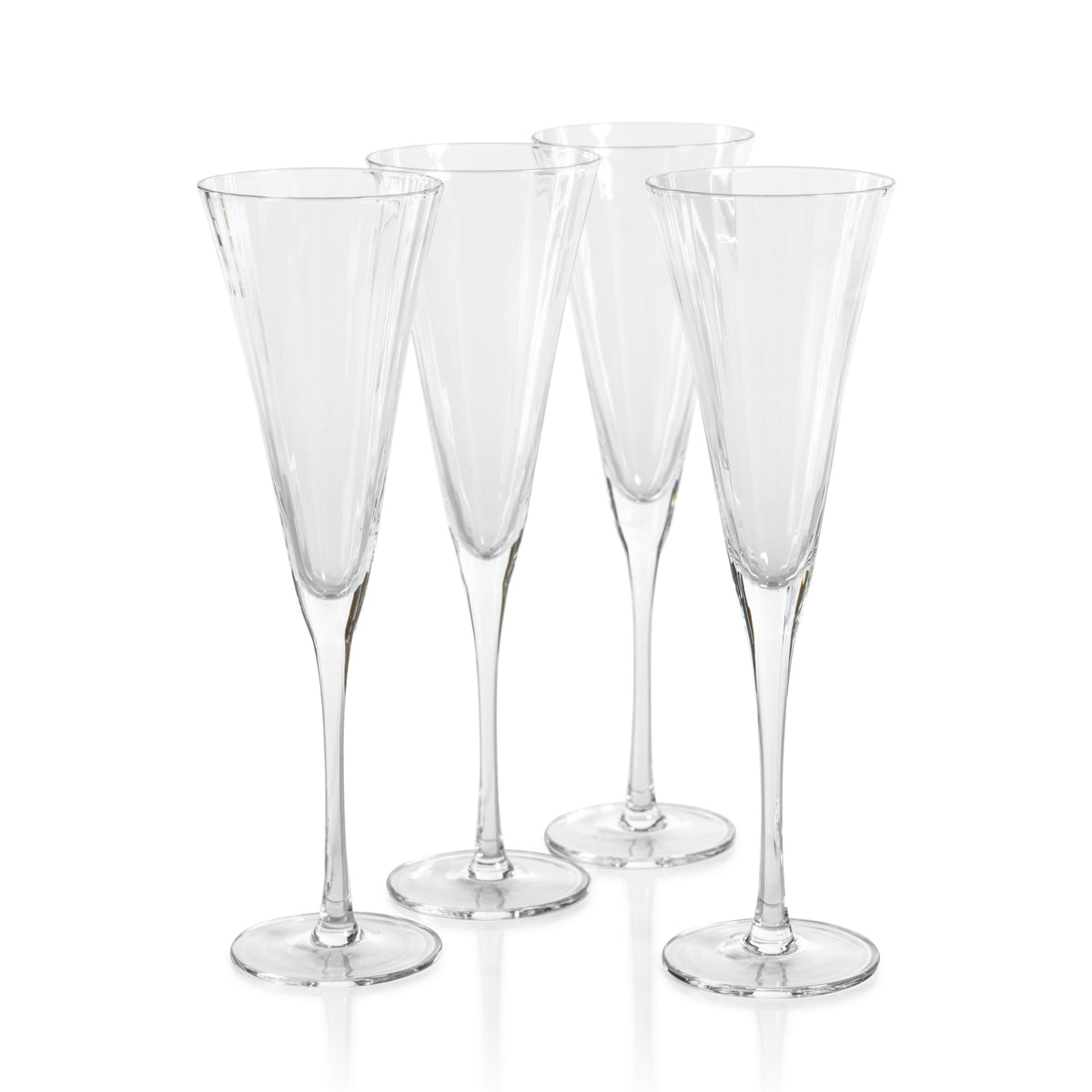 Zodax Cesena Optic Champagne Flutes, Set of 4