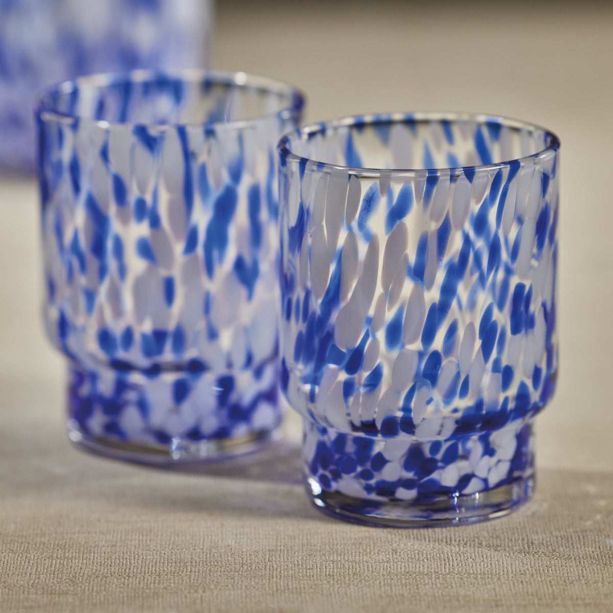 Zodax Andria Tortoise Tumbler Glasses, Blue, Set of 6
