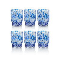 Zodax Andria Tortoise Tumbler Glasses, Blue, Set of 6