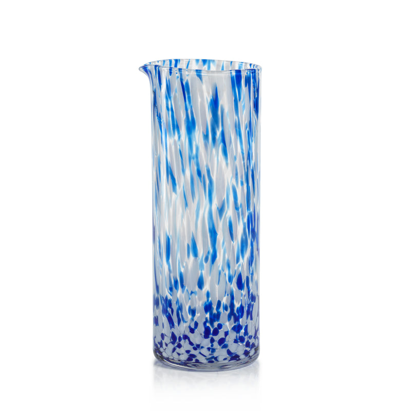 Zodax Andria Tortoise Glass Pitcher, Blue