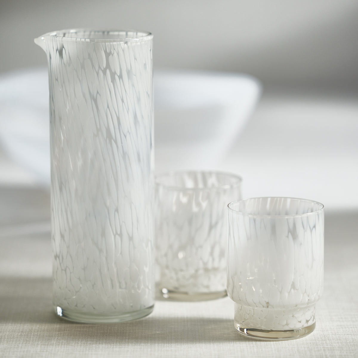 Zodax Andria Tortoise Tumbler Glasses, White, Set of 6