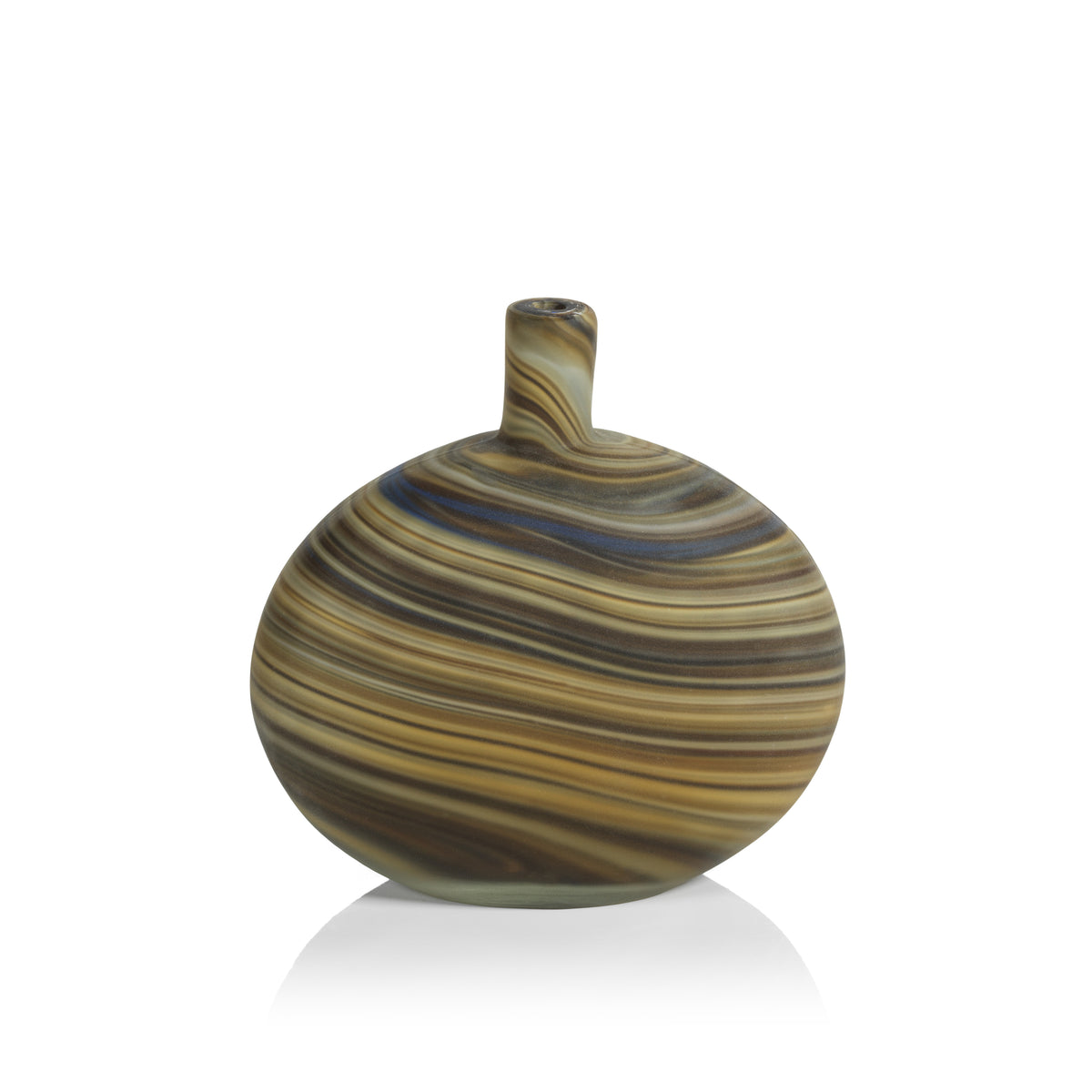 Zodax Livorno Marbleized Glass Vase, 8" x 4.25" x 8.5"