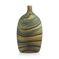 Zodax Livorno Marbleized Glass Vase, 7.5" x 3.75" x 13.75"