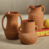 Zodax Aprillia Terracotta Vases, 4" x 6", Set of 2