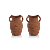 Zodax Aprillia Terracotta Vases, 4" x 6", Set of 2