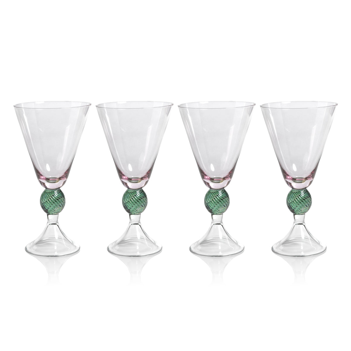 Zodax Colmar Vintage Stemmed Glasses, Purple, Set of 4