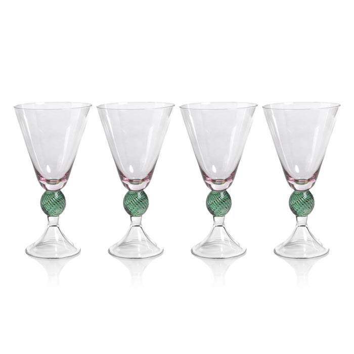 Zodax Colmar Vintage Stemmed Glasses, Purple, Set of 4