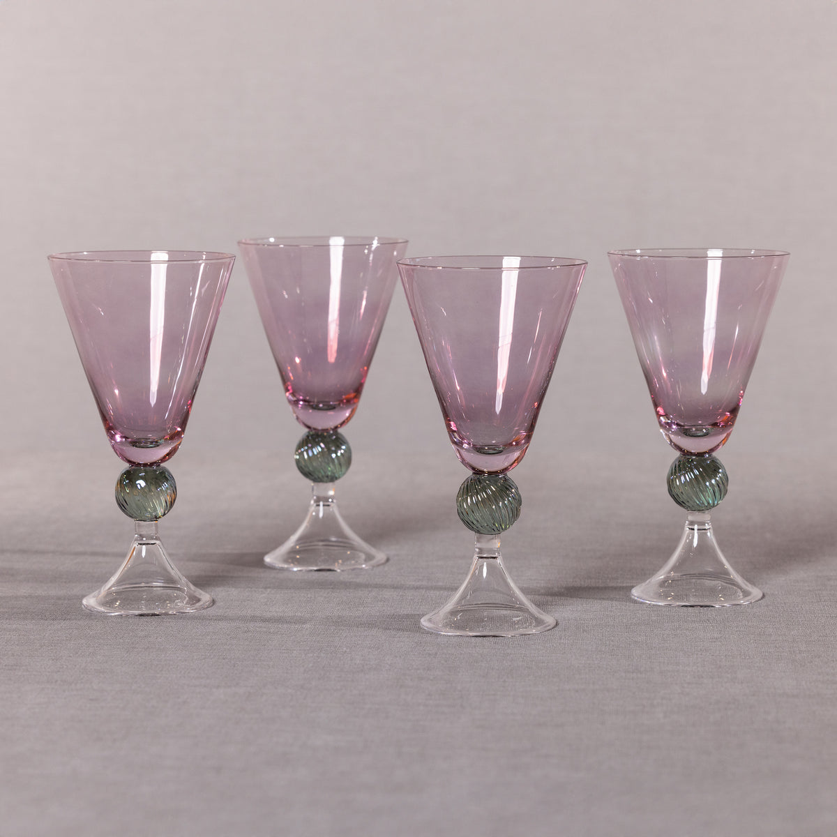 Zodax Colmar Vintage Stemmed Glasses, Purple, Set of 4
