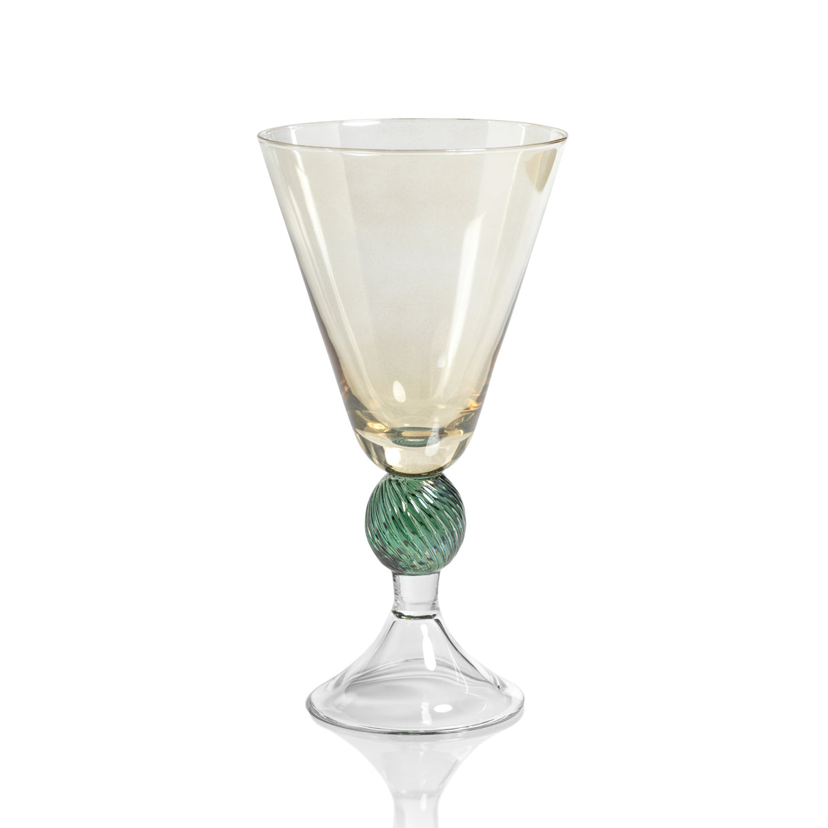 Zodax Colmar Vintage Stemmed Glasses, Light Amber, Set of 4