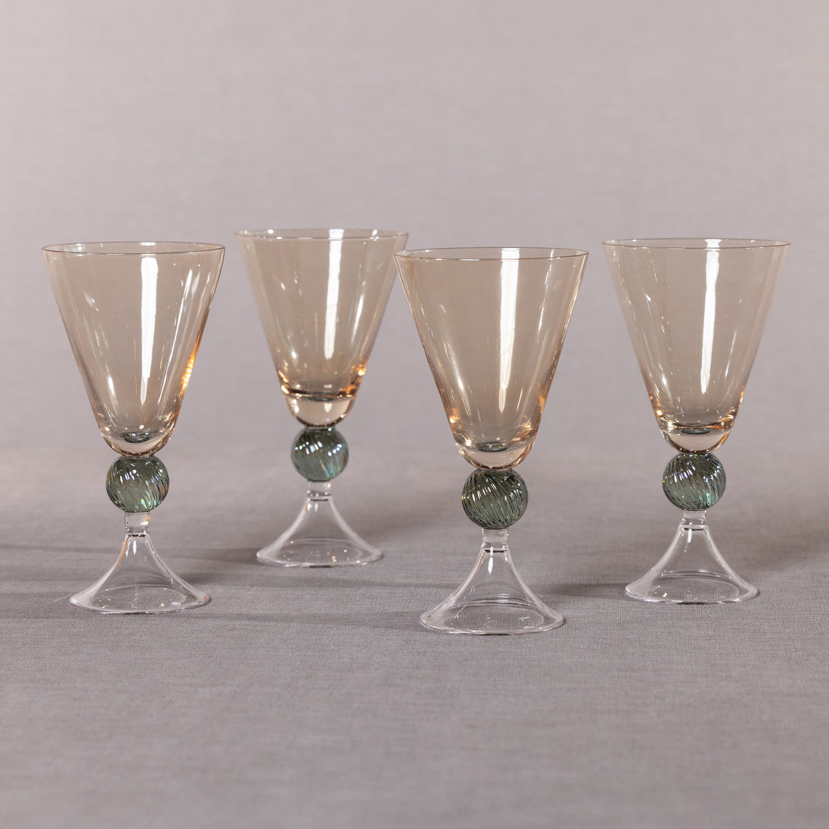 Zodax Colmar Vintage Stemmed Glasses, Light Amber, Set of 4