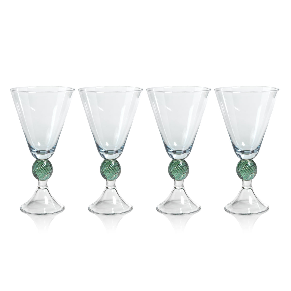 Zodax Colmar Vintage Stemmed Glasses, Blue, Set of 4