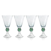 Zodax Colmar Vintage Stemmed Glasses, Blue, Set of 4