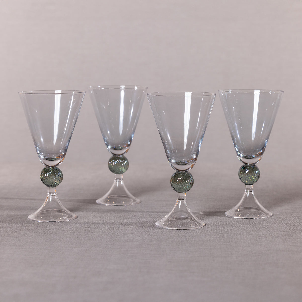 Zodax Colmar Vintage Stemmed Glasses, Blue, Set of 4