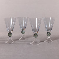Zodax Colmar Vintage Stemmed Glasses, Blue, Set of 4