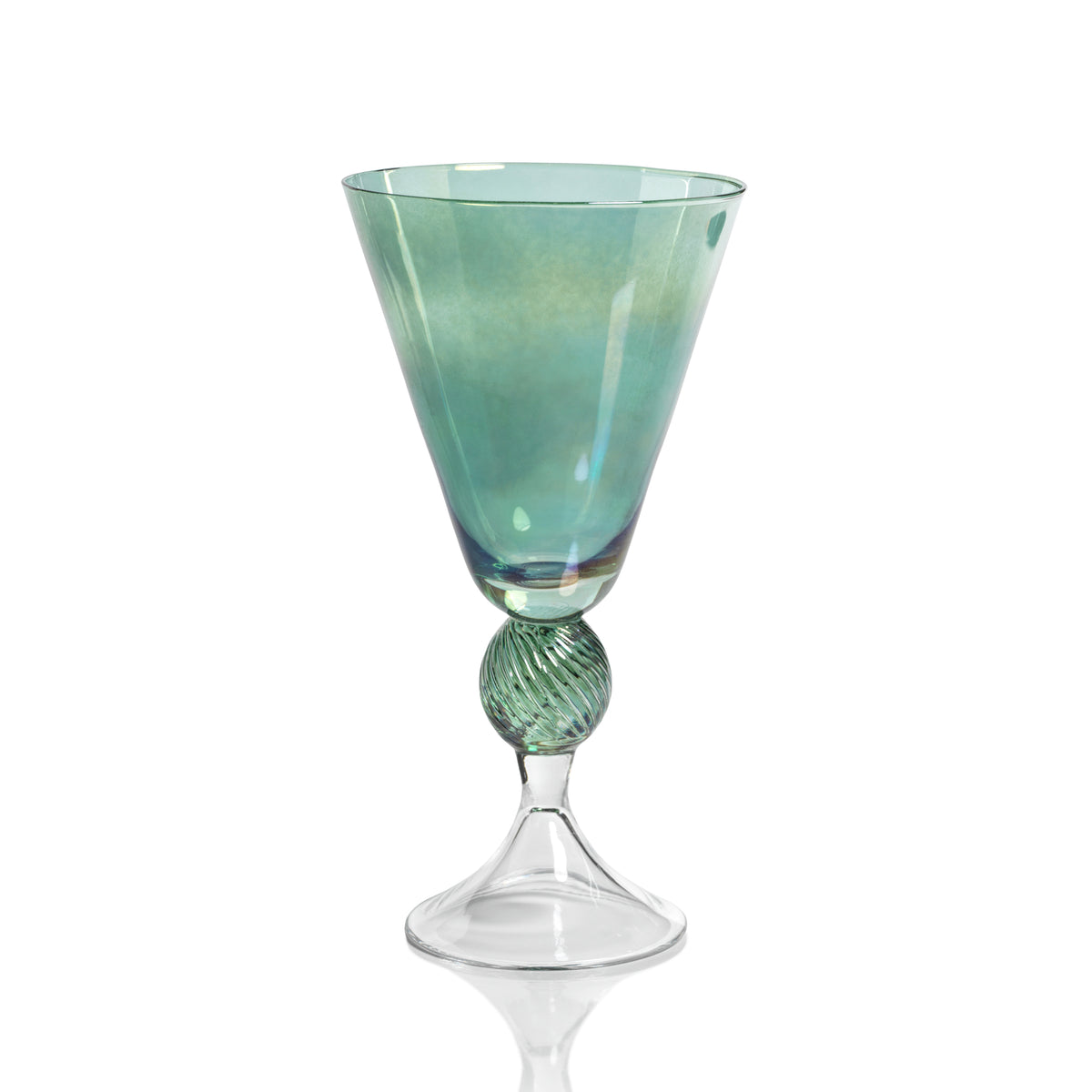 Zodax Colmar Vintage Stemmed Glasses, Green, Set of 4