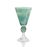 Zodax Colmar Vintage Stemmed Glasses, Green, Set of 4