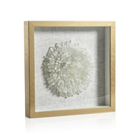 Zodax Firnley Gold Framed Crystal Flower Wall Décor, White
