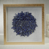 Zodax Firnley Gold Framed Crystal Flower Wall Décor, Blue