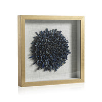 Zodax Firnley Gold Framed Crystal Flower Wall Décor, Blue