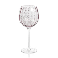 Zodax Pescara White Dot Wine Glasses, Purple, Set of 4