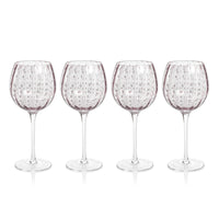 Zodax Pescara White Dot Wine Glasses, Purple, Set of 4