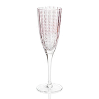 Zodax Pescara White Dot Champagne Flutes, Purple, Set of 4