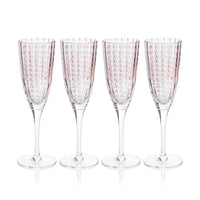 Zodax Pescara White Dot Champagne Flutes, Purple, Set of 4