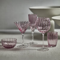 Zodax Pescara White Dot Tumbler Glasses, Purple, Set of 4