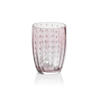 Zodax Pescara White Dot Tumbler Glasses, Purple, Set of 4